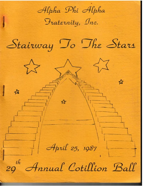 The cover of the chapter's 1987 Cotillion Ball programme.