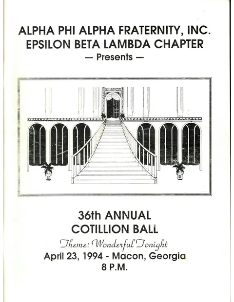 The cover of the chapter's 1994 Cotillion Ball programme.