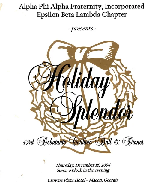 The cover of the chapter's 2004 Cotillion Ball programme.