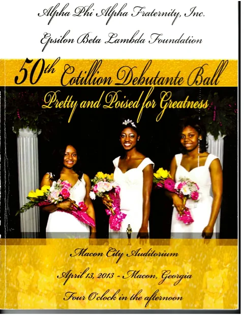 The cover of the chapter's 2013 Cotillion Ball programme.