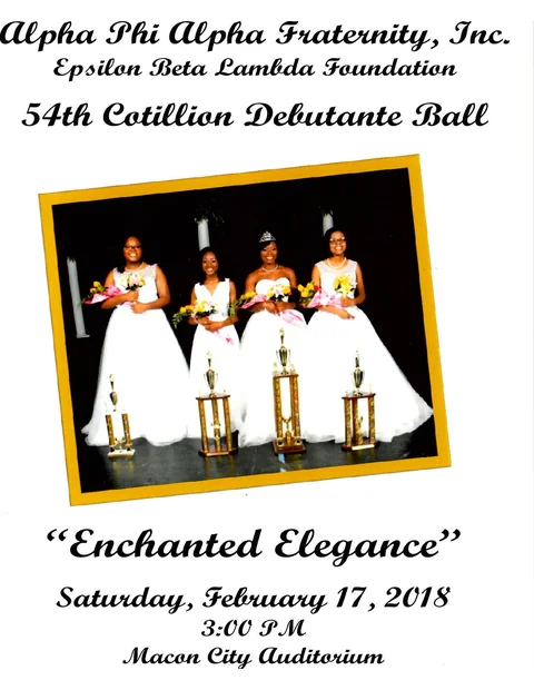 The cover of the chapter's 2018 Cotillion Ball programme.