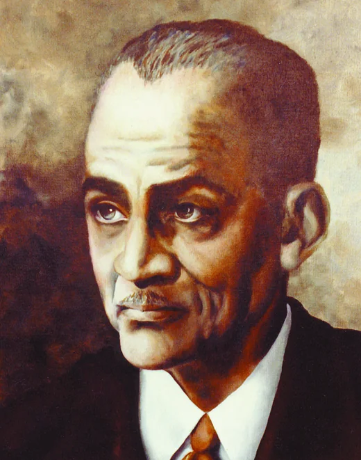Painted portrait of Jewel Eugene Kinckle Jones, a founder of Alpha Phi Alpha Fraternity, Inc.