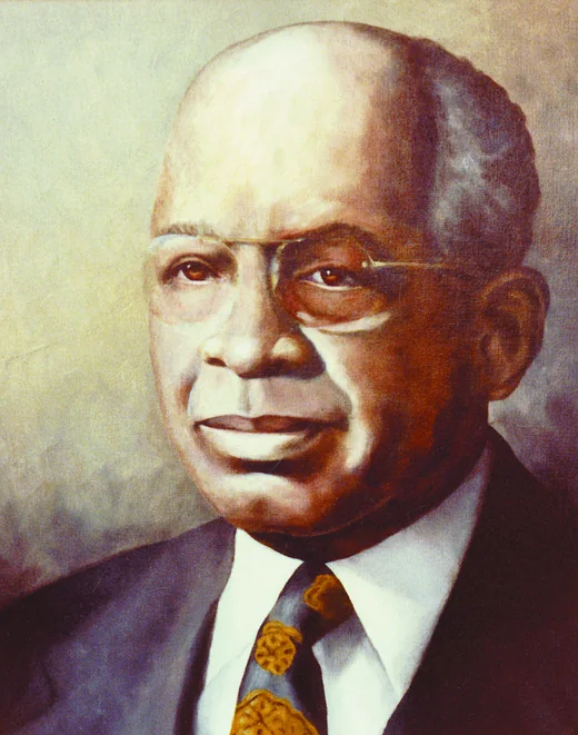 Painted portrait of Jewel George Biddle Kelley, a founder of Alpha Phi Alpha Fraternity, Inc.