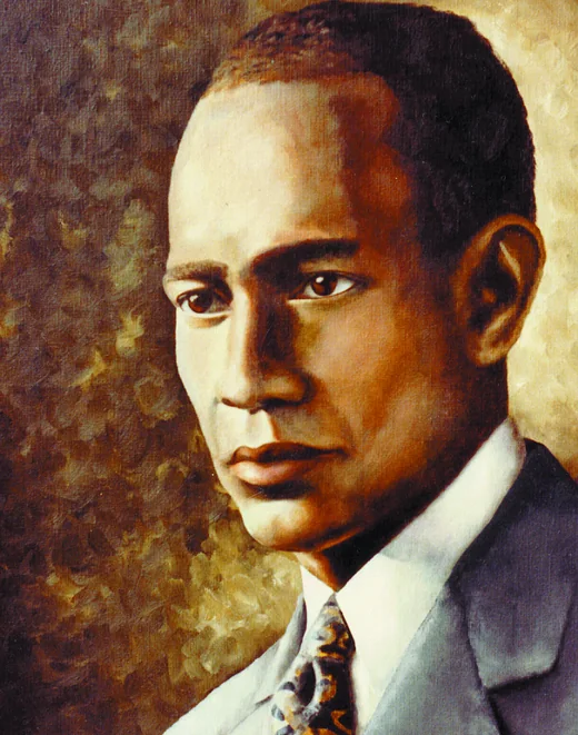Painted portrait of Jewel Robert Harold Ogle, a founder of Alpha Phi Alpha Fraternity, Inc.